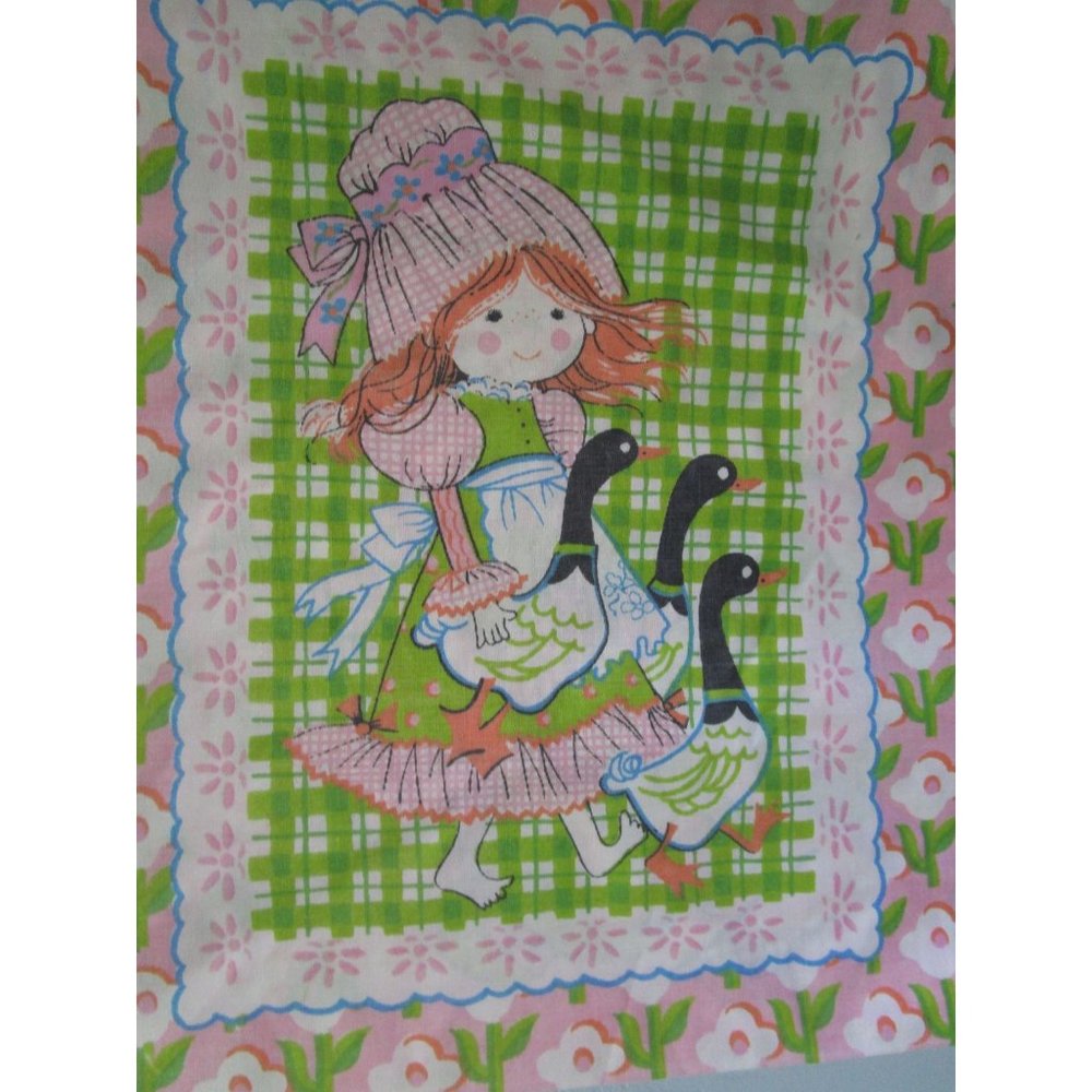 Katies Patchwork Girls Pillowcase Vintage 1970s Sears Girls Bedding Faded GUC - Picture 10 of 12